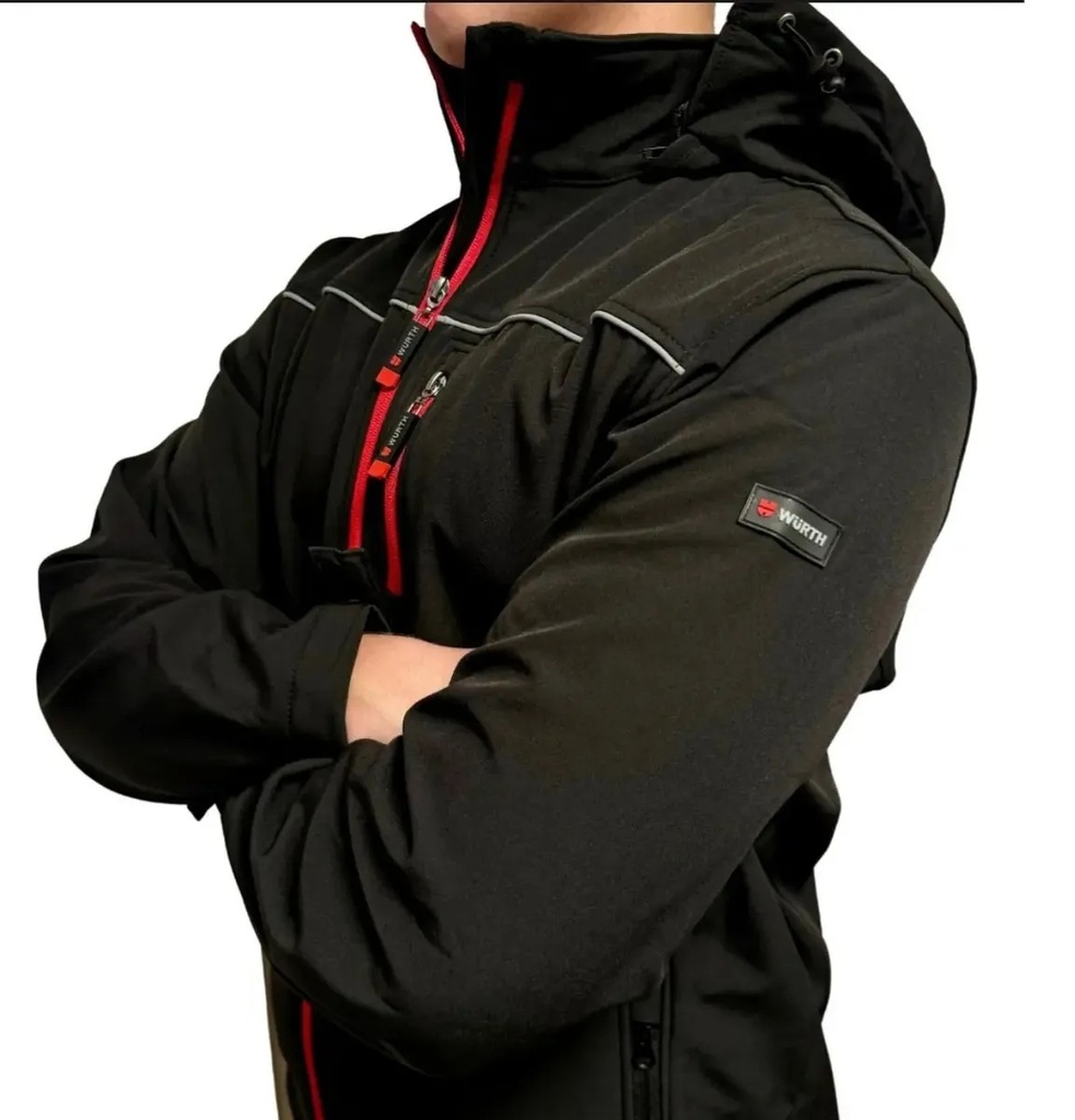 CAMPERA Wurth Neopreno Hybrid Talle L (Negra-Rojo)