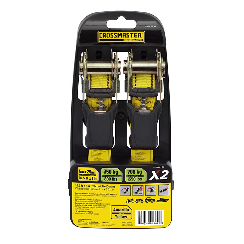 CINTA CATRACA 1"x5Mt. 750Kg. (jgox2) CrossMaster 9980136.2