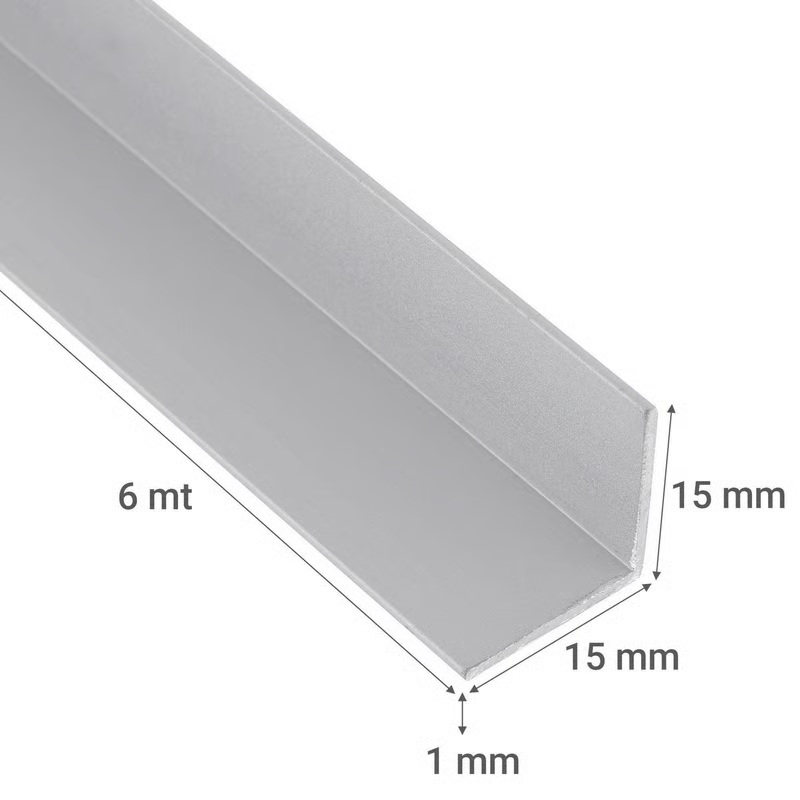 Mt. ANGULO ALUMINIO "L" 15x15x1,2 mm.(5,10)