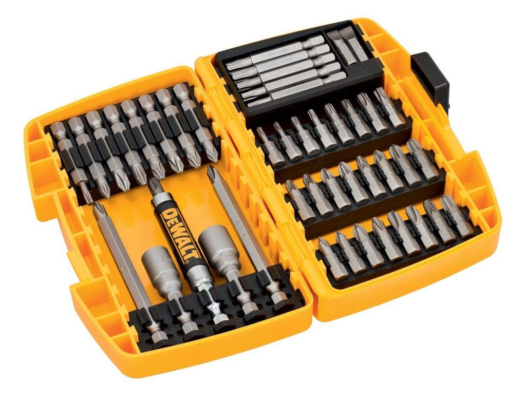 Kit Puntas + Adapt. Magnético 45Pz. Dewalt C/Estuche DT71518